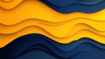 Abstract wavy layered design in yellow and navy blue.  Possible use Background image
