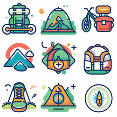 set of camping icons