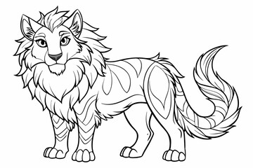 coloring page line art black sihouette vector