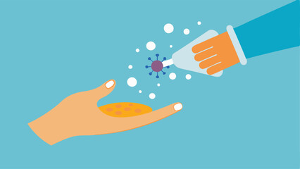 Obraz premium Protective bubble Depict a hand applying sunscreen to skin with shimmering bubbles representing the nanoparticles forming a protective shield.