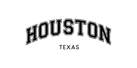 HOUSTON Texas City Name Arched Retro Vintage Lettering Vector Design	