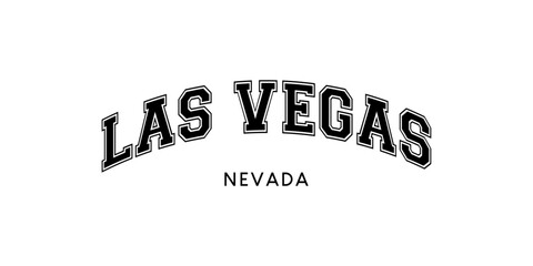 LAS VEGAS Nevada City Name Arched Retro Vintage Lettering Vector Design	