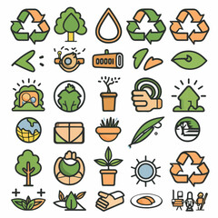 set of ecology icons