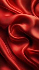 Obraz premium Luxurious red silk fabric draped elegantly, highlighting smooth texture and rich color, perfect for fashion or interior design projects