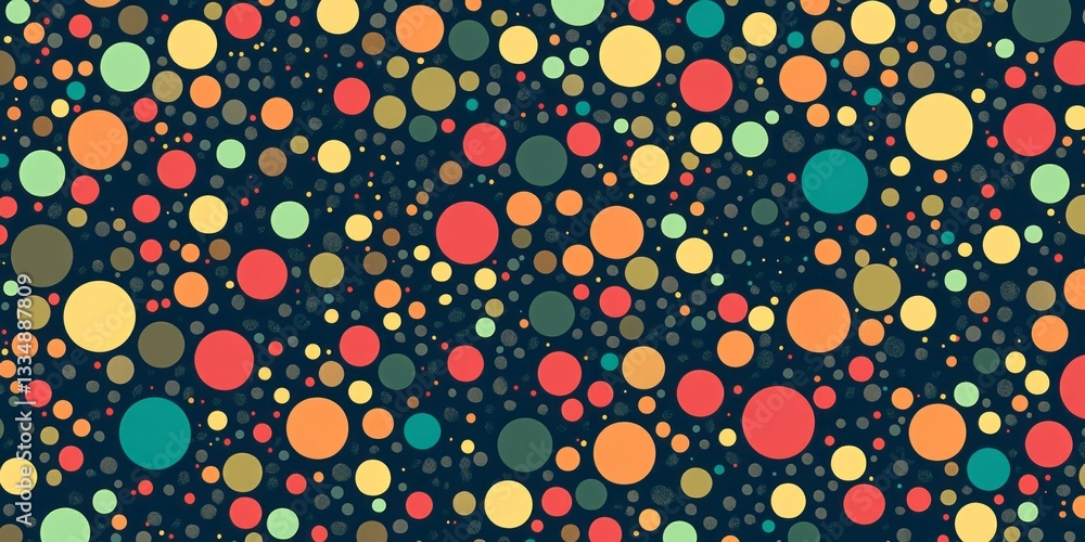 Poster colorful circles in varying sizes create a vibrant abstract background
