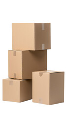 Stacked Brown Cardboard Boxes for Shipping and Moving Purposes