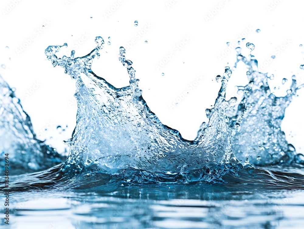 Poster a dynamic image of water creating a beautiful splash effect