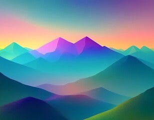 透明感のある山脈の景色