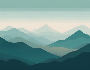 Naklejka premium 霧のあるうっそうとした自然の景色