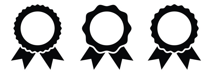 Approved or certified medal icon. Approval check symbol. Winning award, prize, medal or badge. Verified medal icon in flat style and line. Certified badge symbol, quality sign. vector illustration eps