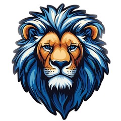 Obraz premium Abstract lion portrait with double exposure paint