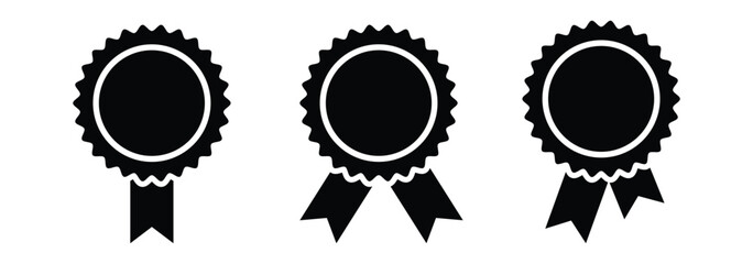 Approved or certified medal icon. Approval check symbol. Winning award, prize, medal or badge. Verified medal icon in flat style and line. Certified badge symbol, quality sign. vector illustration eps