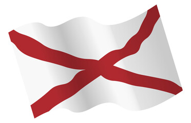 Vector Waving Alabama Flag