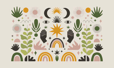 Obraz premium Modern vector-style illustration featuring a set of abstract shapes, easily editable.