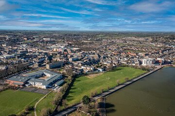 Obraz premium Aerial View Over Dundalk, County Louth, Ireland