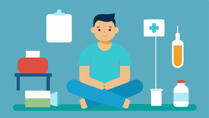 PostTreatment Care A patient sitting comfortably after the procedure receiving aftercare advice from a healthcare provider with soothing gels and recovery products in view.