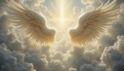 Renaissance Angel Wings Clouds Ethereal
