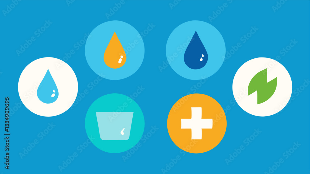 Poster patch icons a series of icons representing different attributes of the patches such as hydration glo