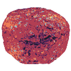 Pixel art bread roll with seed 