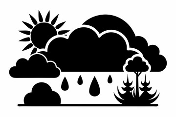 weather black silhouette vector 