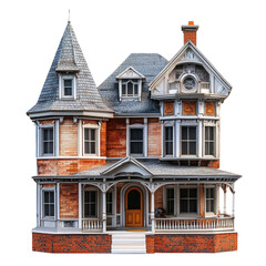 Fototapeta premium Victorian Style Brick House Grand Architecture Home Exterior