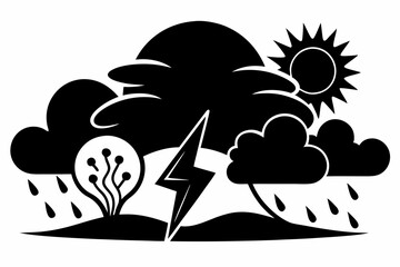 weather black silhouette vector 
