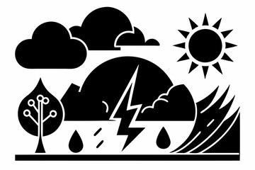 weather black silhouette vector 