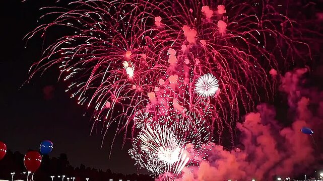 fireworks in the skyfireworks, sky, celebration, night, colorful, explosion, light, festival, sparkle, glowing, bright, display, event, holiday, New Year, Independence Day, party, joy, excitement, bea