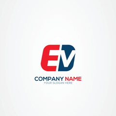 Creative EV VE logo Design Template Vector Graphic Branding Element
