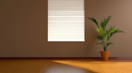 Fototapeta premium Bright Minimalist Room Interior Design - Clean lines, natural light, simple elegance, calm atmosphere, serene space. Symbolizing peace, tranquility, simplicity, modern design, and home comfort