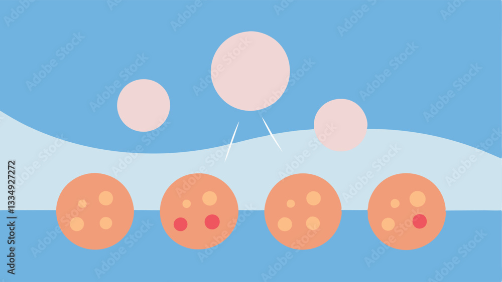 Poster pigment regulation a visual demonstrating how exosomes help even out skin tone with patches of hyper