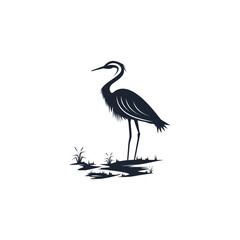Blue heron Logo isolated on white background. Design blue heron for logo, Simple and clean flat design of the blue heron logo template. Suitable for your design need, logo, illustration, animation.