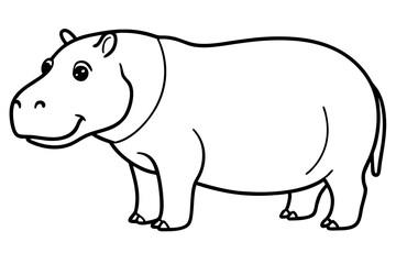 Abstract Hippo Line Drawing