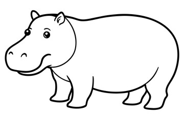 Abstract Hippo Line Drawing