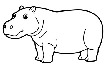 Abstract Hippo Line Drawing