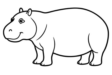 Abstract Hippo Line Drawing