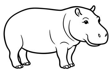 Abstract Hippo Line Drawing