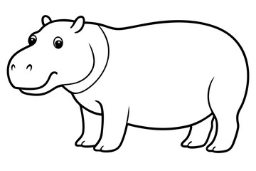 Abstract Hippo Line Drawing