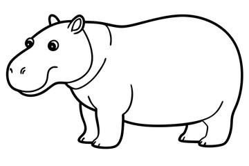 Abstract Hippo Line Drawing