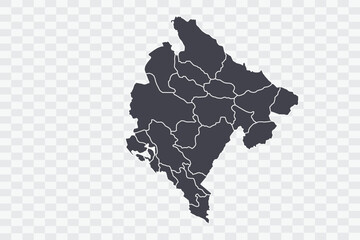 Montenegro Map Anchor Color on White Background quality files Png