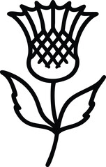 A silhouette Scottish thistle flower.