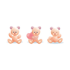 Three teddy bears 