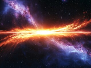 Obraz premium Celestial Symphony: A Cosmic Dance of Light and Color in the Vast Expanse of Space, an Astronomical Abstract Art Piece that Captivates with its Beauty