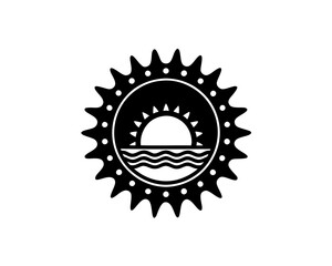 creative details Sunset Icon vector illustration