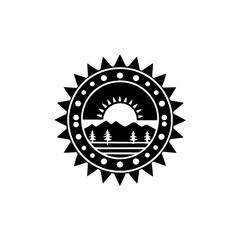 creative details Sunset Icon vector illustration