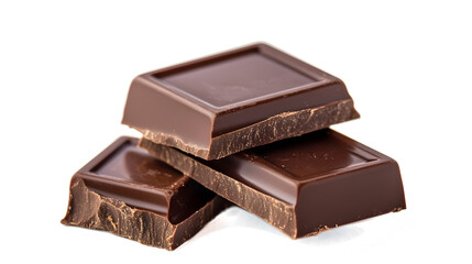 Three pieces of chocolate stacked on top of each other