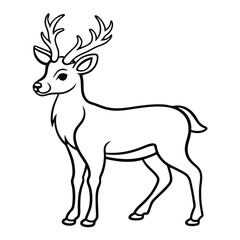 Elegant Deer Vector Line Art for Professional Design.