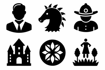 sapla icon set black silhouette vector