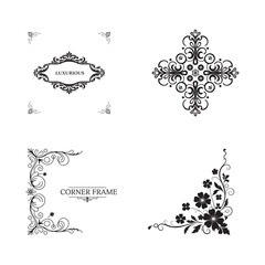 vintage calligraphic ornamental frame vector set of baroque victorian and decorative page border design elements illustrations