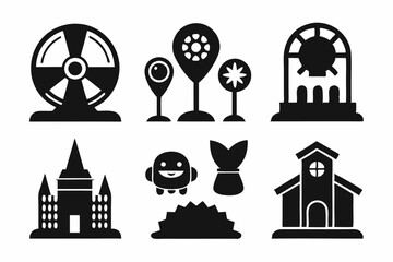 sapla icon set black silhouette vector